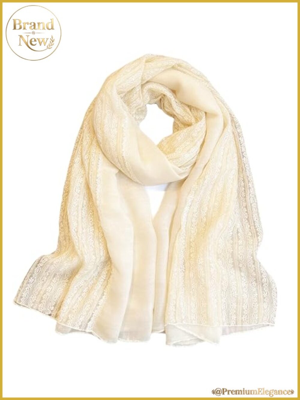 Women Lightweight Lace Cotton Linen Scarf Shawl Wrap Long